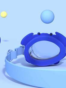 1 件儿童可爱螃蟹设计防雾防水游泳镜，眼镜