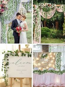 1/12/24PCS Artificial Plant Green Ivy Sweet Potato Leaf Vine UV Resistant Leaf Rattan Creeper Leaves Vine Hanging Garland DIY Durable Fake Flowers Plants For Outdoor Garden Wedding Party Home Decor, Bedroom Wall Decor, Greenery Decoration, Window, Windowsill,Yard Decor, Bedrooms, Gardens, Balconies, Swing Frames, Shopping Malls, Stair Decoration, Valentine Day, Gift Gifts Birthday Graduation Jungle Theme Party,Christmas