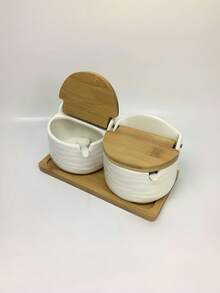 1件日式调味罐套装，适用于厨房香料罐/调味盒/味精罐/盐和胡椒罐，调味品储存罐和盖子，食物储存盒和勺子，厨房用品，厨房装饰