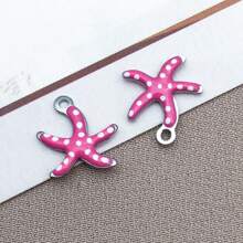 10 buc 10x10mm drăguț email oțel inoxidabil stea de mare farmece mini drăguț viață marină animale pandantive pentru DIY ocean brățară colier cercei bijuterii confecționare meșteșuguri accesorii