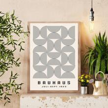 1 pezzo Arte da parete astratta Bauhaus medievale modernista, stampa su tela senza cornice, cartellone geometrico tedesco per camera da letto/ufficio/dormitorio, decorazione per feste di architettura e regalo per appassionati di design (stampa su tela senza cornice)