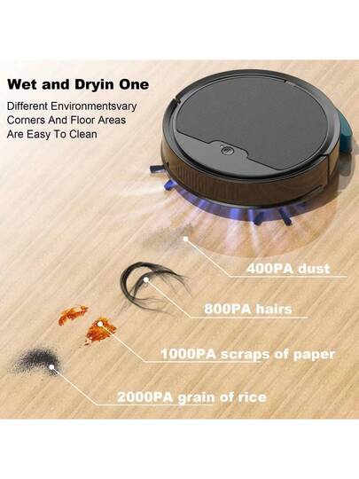 Ho hold Robot Stofzuiger Cleaner, APP Controlled, Slimme Cleaning Robot, Automatic Route Planning, Efficient Dust Removal, Strong Suction, Multi Functional Hardwood Floors, Carpets More, Easy Home Cleaning. view 6