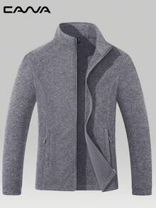 Cavva 女士全拉链抓绒外套，轻便透气，冬季保暖，带两个拉链口袋，适合徒步、露营、钓鱼、慢跑、滑雪等运动。 - 深灰色 - 查看 5