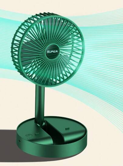 6 Ventilador telescópico recargable USB, mini ventilador de pie plegable portátil para exteriores, larga duración