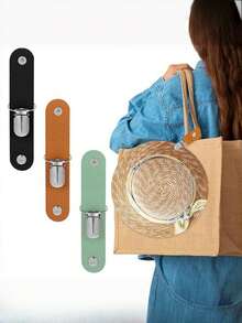 1 件多功能皮革帽夹，适合旅行和露营 - 可将帽子牢固地固定在包或手提箱上，绿色、黑色、棕色 - 彩色 - 查看 4