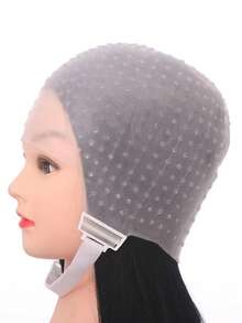 Gorro De Goma Silicona Para tinte Con Cinturón - Blanco - Ver 2