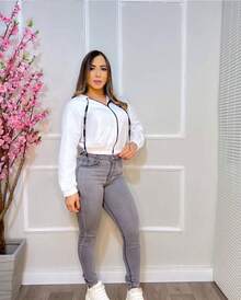 Jaqueta Blusa feminina Corta Vento Com Capuz Moda Outono Inverno a Top