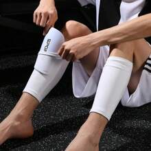 1 Set - 1pair Pocket Sock Calf Sleeves And Pads For Men & Women, Breathable & Elasticity, Knee Sleeve For Football, Soccer Players, Thick EVA Pads, For Height Above 95cm/37in, Black, White, Blue, Green, Orange, S/M/L,