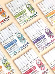 1pc 126/9 Colors Acrylic Marker - Creative Design Watercolor Pen Set With Soft Nib, For Students, Opaque, Mixable, DIY Art Supplies For Back To School Season, Markers For Graffiti On Different Material Surfaces - Multicolor - View 13