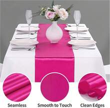 Paquete de 10 caminos de mesa de satén color fucsia de 12 x 108 pulgadas de largo, caminos de mesa para bodas, fiestas de cumpleaños, decoración de banquetes (10 unidades, 12x108 pulgadas, fucsia) - verde menta - Ver 5
