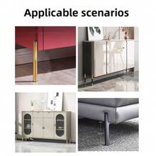 4 Pcs Of New Furniture Legs, Metal Furniture Support Legs, New Bathroom Cabinet Legs, Metal Luxury Gold And Black Furniture Legs, Cabinet Legs, Replaceable Coffee Table Legs, Cabinet Support Legs, Heavy-Duty Furniture Support Legs. Round Shape Suitable For Tables, Sofas, Coffee Tables, Bookshelves, And Coffee Tables.