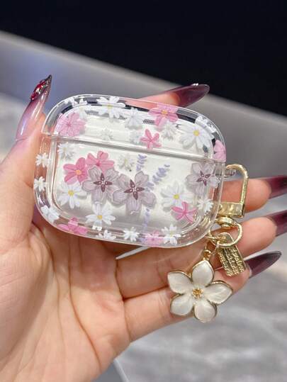 Transparent Ditsy Floral Compatible With Pro 3rd Gen Wireless Bluetooth Earphone Case, Minimalist Soft Protective Cover For Pro 2/3/4, Suitable For Men And Women