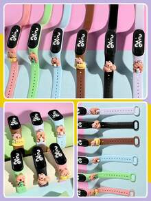 6pcs Kids Digital LED Touch Screen Watch, M3 Cute Capybara Pattern, DIY, Suitable For Primary & Secondary Students, Fashion & Casual, Versatile For Outdoor Sports, Convenient To Wear, Ideal Gift For Children's Day, Friends, Back To School, Children's Electronic Watch Set - Multicolor - View 5