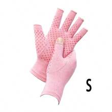 Guantes de compresión de medio dedo - Agarre antideslizante, transpirable para escribir y hacer deportes, soporte para la mano - Guantes sin dedos para la palma