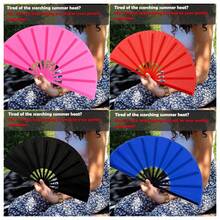 13 Inch(Approx. 33.0 Cm) Large Size Handheld Fan, For Flag Spinning, Foldable Hand Fan For Women, Floor Fan, Portable For Outdoor, Wedding, Party, Decoration (1 Piece)