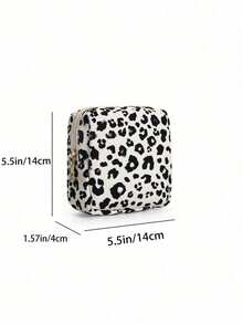 Leopard Print Zipper Sanitary Pad Organizer Bag, Large Capacity Portable Pouch To Hold Sanitary Pads, Tampons, Creative Cute Cartoon Coin Purse Also Suitable For Lipstick, Makeup Brushes, Skincare, Phone, Coins, Small Items, Multipurpose For Home, Gift, Travel, Holiday (Halloween, Christmas), Bohemian Style - Multicolor - View 7