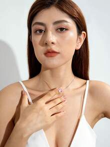 imoli 1pc Minimalist Chic Luxury Fish Line Pendant Beaded Necklace, Suitable For Daily Wear - A27-nek-wc - View 4