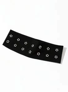 Damen Bandana 1 Stück Mode Punk Stirnband Gothic Sternenmuster Weich Rutschfest Elastisch Cut Out Strand/Urlaub Kopfbedeckung, Dehnbar Yoga Sport Haaraccessoire, Vielseitig für täglichen Modischen Haarschmuck Klassische Haarband