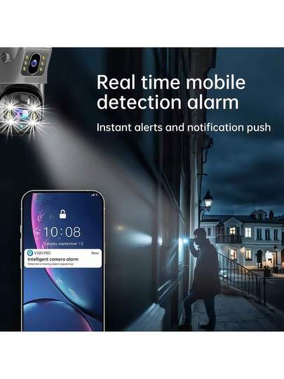 SWVW V380 Pro 10x Zoom 4K Solar Camera 4G SIM Card Dual Lens 8MP High Definition Night Vision Network Closed Circuit Television Monitoring Gimbal PIR Human Detection Alarm Waterproof Built In Battery Camera,4G Outdoor Indoor Security Home Cameras, Wireless IP PTZ None Surveillance Cameras view 8