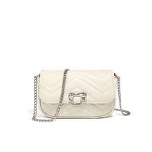 奢华设计师轻便商务休闲小巧优雅绗缝方形包和小手提包、别致超细纤维皮革黑色钱包和托特包、简约复古翻盖单肩包和腋下钱包、便携式可调节链条斜挎包 - 彩色 - 查看 13