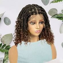 DWNSEN 360° HD Full Double Lace Front Braid Wig -Short Styling Wig Hand Braided, Knotless Cornrow Braids, Lace Frontal, Blended Black Hair, Baby Hair, Natural Looking, Realistic Hairline,Summer Breathable, Comfortable, Durable, For Women - model - 查看 13