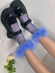 2-in-1 Harajuku transparente Fischernetz-Kuschelsocken, dünne farbige Socken geeignet für den täglichen Gebrauch, Partys, Dates und Bühnenauftritte