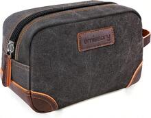 Toiletry Bag For Men, Canvas Travel Toiletry Bag Men's Dopp Kit, Water-Resistant Bathroom Bag Mens Shaving Kit, Travel Kit Small Bags, Shaving Bag, Toiletry Bags - 彩色 - 查看 1
