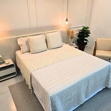 Knitted Blanket Bedspread For Queen King Sofa Bed Cozy Home Decor - ONLY THE BEDSPREAD - 沙 - 查看 2