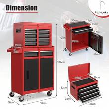 GOFLAME 5-Drawer Rolling Tool Chest High Capacity Tool Storage Cabinet With Lockable Wheel - Rojo - Ver 2