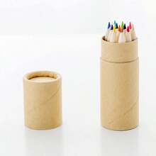 Custom 12pcs Wooden Barrel Mixed Color Colored Pencils -Personalized Wooden Barrel Mixed Color Colored Pencils With Sharpener, Students Drawing, Coloring, Doodling, School Supplies, Back To School, Mother's Day Gift, Lovely Stationery, Art & Craft - Multicolor - View 16