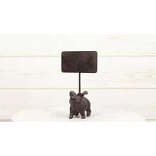 Cast Iron Rustic Western Farmhouse Flying Pig Chalkboard Pole Sign Figurine - as pic - View 2