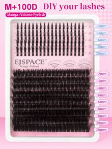 三合一睫毛簇 270 件 100D/120D/60+80D/80+100D 长 10-20 毫米睫毛尖刺睫毛簇浓密单根睫毛 DIY 尖刺睫毛延长漫画簇睫毛延长貂皮条睫毛浓密睫毛簇、睫毛簇、单根睫毛、睫毛、假睫毛 - D - 查看 14