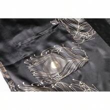 DandyChic Women's Long Floral Satin Robes Imitation Silk Sleepwear Bridal Dressing Gown For Bridesmaid Nightgownhalloween - 金花 - 查看 6