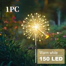 1PC Dandelion Gardening Landscape Outdoor Waterproof Fireworks Light Wedding Decoration Holiday Lawn Light 8 Lighting Modes Household Color, Warm White, White, 60/150/200/240LEDs Multiple Models Available