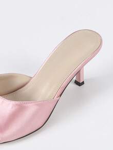 Giày lười đế vuông mỏng, kiểu dáng Pháp thanh lịch, gợi cảm, phong cách Anh mới dành cho nữ, giày cao gót vừa phải, đế cao vừa phải, màu sơn bóng, chất liệu vải canvas nhẹ, phù hợp cho mùa xuân, mùa thu, các dịp giao lưu, phong cách đường phố - Màu Hồng baby - Xem 8