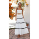 White and Black Pattern Skirt Suit