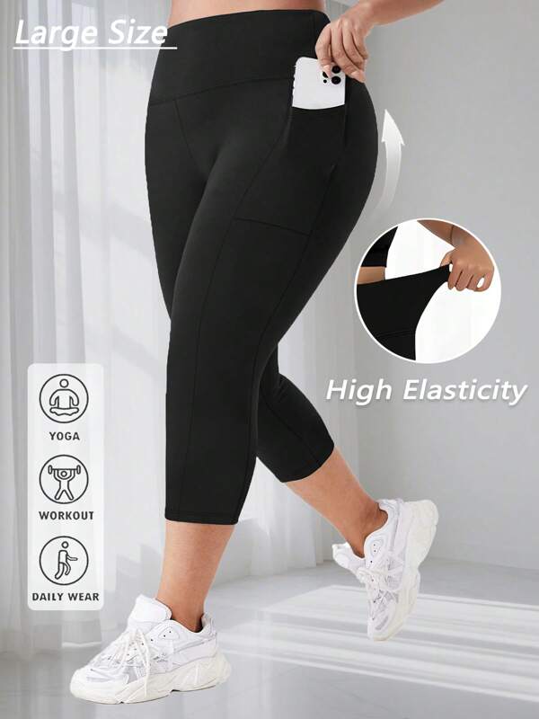 1pc Large Size Micro Flare High Waisted Tummy Tuck Shorts Low Impact High Elastic Yoga Pants Hip Lifting And Shaping Summer Style Sweatpants Solid Color Fashion Simple Sports Flare Pants Outdoor Fitness Running Workout Cycling Boxer Shorts Stretch Pants Lightweight Soft Fast Drying Breathable Sweat Gym Sweatpants