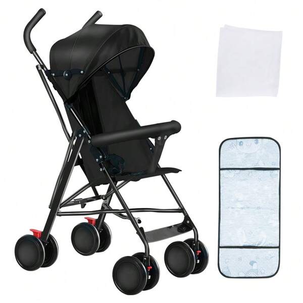 Poussette de sport pour enfants, poussette pliable, légère, moderne, petite poussette avec position inclinable, fonction inclinable, ultra-légère (seulement 4,5 kg), idéale pour les voyages, jusqu'à 60 kg (45 x 67 x 100 cm)
