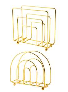 1pc Gold Iron Paper Towel Holder, Multifunctional Paper Napkin Clip For Dining Room, Restaurant, Cafe, Bar, Unique Gold Frame/Half Circle Design, Suitable For Dining Table, Coffee Table, Kitchen Counter, Tabletop Decor