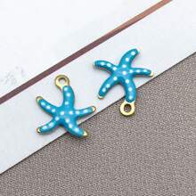 10 buc 10x10mm drăguț email oțel inoxidabil stea de mare farmece mini drăguț viață marină animale pandantive pentru DIY ocean brățară colier cercei bijuterii confecționare meșteșuguri accesorii