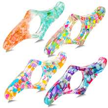 1/2/4 piezas Sujetador de páginas de libro hecho con roca resinada seca, anillo de pulgar transparente, marcapáginas de pulgar hecho a mano y personalizado, accesorios de libro para maestros, amantes de los libros y lectores literarios