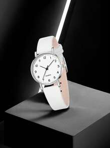 JasonRolls Conjunto de 5 piezas para mujer que incluye reloj de cuarzo con escala de números árabes, brazalete, collar y aretes. Un conjunto fashionable y sencillo, adecuado para uso diario, decoración o como regalo para ocasiones festivas.
