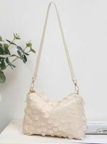 A184 2025 New Personalized Design PVC Shoulder Bag, Fashionable And Distinctive, Suitable For Gifting, Commuting, Parties And Fashion Events, Large Capacity PVC Material Can Hold Daily Essentials, Sequin Shoulder Bag
