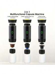 SOKANY Macchina per espresso portatile elettrica, macchina da caffè da viaggio per campeggio, auto e ufficio, con riscaldamento automatico e tipo C, in grado di preparare caffè caldo e freddo, compatibile con caffè macinato e caffè in capsule