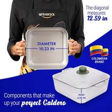 Glow HavenUniversal Unique Square Caldero (6 Quart - 15 Cups), Stainless Aluminum Pot, Oven Safe, Even Heat Distribution And Fast Cooking Dutch Oven Pot With Lid, Rice, French Fries, And More - 9 Quart - 24 cốc - Xem 4