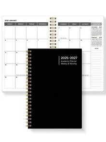 Trees Planificador 2026-2027, Planificador semanal y mensual, Cuaderno espiral, Agenda académica, Diario de agenda, Mejora de la productividad, 8*6 pulgadas - Negro - Ver 9