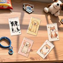 10 件装宠物狗螺旋笔记本，卡通爪印，垂直翻页便携式小狗线圈笔记本，礼品装饰笔记本，适用于学校用品，返校