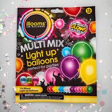 Illooms Light-Up Balloons, 15 Count – Mixed Color LED Glow Balloons For Parties & Celebrations - default - View 2