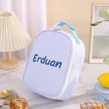1 件个性化大容量午餐盒袋，定制名字午餐手提袋，个性化保温午餐盒袋，手提铝箔冰袋，午餐袋，野餐收纳袋，适合户外旅行