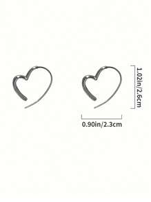 Chic Heart Shaped Hoop Earrings - Stylish And Unique Designer Jewelry For Statement Looks